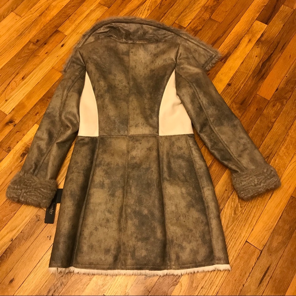 Laundry by Shelli Segal Faux Suede Coat ivory,NWOT - Picture 4 of 8